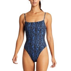 Vitamin A Blue Snake Print One Piece Swimsuit
